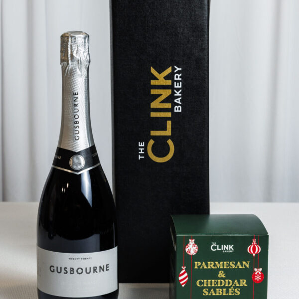 Gusbourne English Sparkling Wine and Parmesan and Cheddar Sables